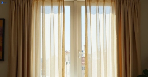 Dull dusty drapes in quandong-vic before professional cleaning